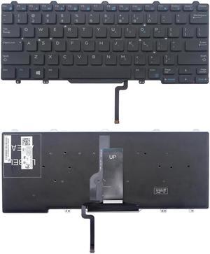 Replacement Backlit Keyboard Without Frame For Dell Latitude 3340 3350 E5450 E5470 E7450 E7470, US Layout Black Color