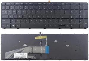 Replacement Backlit Keyboard With Frame For HP 827029-001 837551-001 9Z.NCGBQ.301 AEX63U01110 NSK-CZ3BQ 01, US Layout Black Color