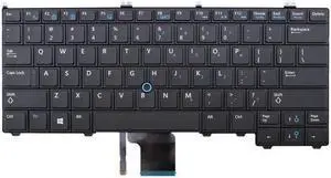 Replacement Keyboard No Backlit For Dell Latitude E7440 PK130VN3A00 SG-60700-XUA 4G6VR 04G6VR SN7222 04P5PJ PK130VN1A12 NSK-LD0UC 0U PK130VN1A00 NSK-LD0UC 01, US Layout Black Color