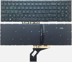 Green Print with Backlight Keyboard for HP 15-DB0040NR 15-DB0041NR 15-DB0047WM 15-DB0064NR 15-DB0066WM 15-DB0069WM 15-DB0071NR 15-DB0072NR 15-DB0073NR 15-DB0074NR 15-DB0075NR Series