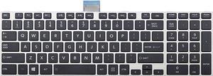 Replacement Keyboard For Toshiba Satellite U50-A U50D-A U50DT-A U50T-A U55-A, US Layout With Silver Frame