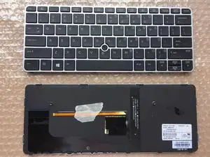 New US Keyboard Backlit Silver Frame For HP EliteBook 725 G3 820 G3 Series
