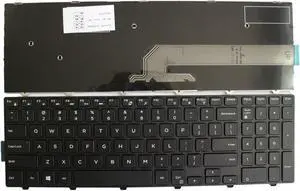 Replacement Keyboard No Frame For Dell 490.00H07-0L0A NSK-LR0BW G7P48 0G7P48 PK1313G2B00 V147225BS V147225BS1 KPP2C 0KPP2C 050X15 SN8234 SG-63510-XUA, US Layout Black Color