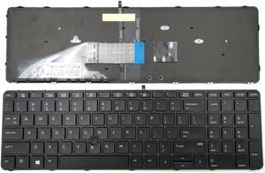 Replacement Backlit Keyboard Without Frame For HP 837551-001 9Z.NCGBQ.301 NSK-CZ38Q 01 831023-001 841145-001 6037B0115301 NSK-CZ1BV 9Z.NCGBV.101, US Layout Black Color