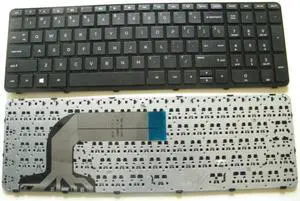 Replacement Keyboard With Frame For HP Pavilion 17-e115nr 17-e116nr 17-e117nr 9Z.N9HSQ.101 AER68U00210 710407-001, US Layout Black Color