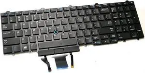 Replacement Backlit Keyboard No Frame For Dell Latitude 5550 E5550 E5570 5580 E5580, US Layout Black Color