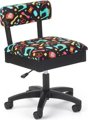 Arrow Height Adjustable Hydraulic Sewing Chair H7013B (Notions Fabric)