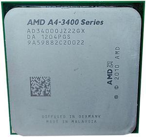 AMD A4-3400 - A-Series APU Llano Dual-Core 2.7 GHz Socket FM1 65W AMD Radeon HD 6410D Desktop APU with DirectX 11 Graphic - AD3400OJZ22GX