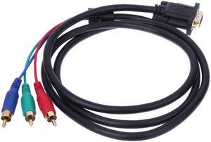 New 1.5m 5Ft VGA to TV 3 RCA Component AV Adapter Cable for PC Laptop