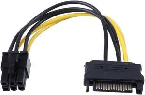SATA 15Pin Male Port to 557 6Pin Power Supply Cable Graphic Cards Power Cable Cord Extension Cables for BTC mining