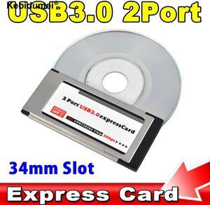 PCI Express Card Expresscard to USB 3.0 2 Port Adapter 34 mm Express Card Converter