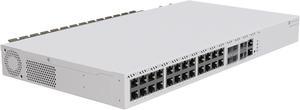 Mikrotik CRS326-4C+20G+2Q+RM. 20 x 2.5G ETH Ports, 4 x Combo (10G RJ45 or SFP+), 2 x 40G QSFP+ Cages, 1 x 100Mbit Management, RouterOS L6, 1U RM, Dual redundant PSU