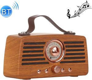 NewRixing NR-4013 Retro Manchurian Ash Texture Hand Wireless FM Speaker with Call Function, Support TF Card & U Disk