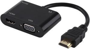 Monitor Adapter, 2 in 1 HOMI to HDMI + VGA 15 Pin HDTV Adapter Converter with Audio