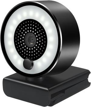Webcam,  5.0 Million Pixel 2K Auto Focus USB Computer Camera Webcam with Fill Light