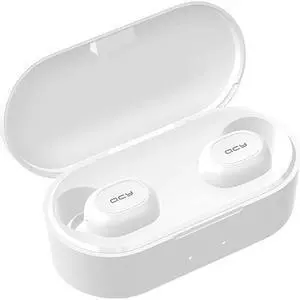 QCY T2C TWS Bluetooth 5.0 Dual Microphone Wireless Sports Earphone with Charging Box(White)