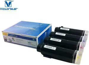 VICTORSTAR Compatible Toner Cartridge S2825 (BK + C + Y + M ) 4 Colors High Yield 5000 pages & 4000 pages for Dell LaserJet Printers H625 cdw / H825cdw / S2825cdn