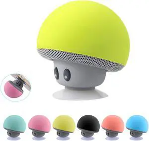 SUNMENCO Six Colors Mini Bluetooth Speaker Suction Cup Phone Holder Portable Stereo Speakers Wireless Music Player Built-in Lithium Battery and Mic Hands-free for iphone ipad Android Phones Laptop