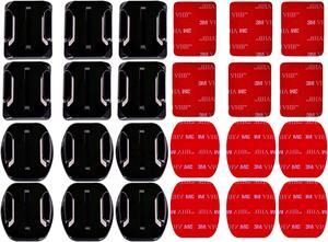 SUNMENCO 24pcs Helmet 3M Adhesive Pads VHB Stickers Flat Curved Surface Base Mount Action Camera Accessories kits for GoPro Hero 6 5 4 / xiao mi yi / AKASO / Sony Sports dvr