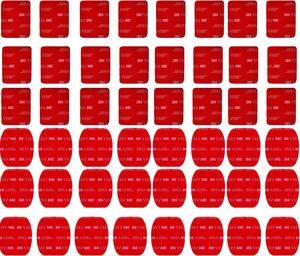 SUNMENCO 48pcs Red 3M VHB Adhesive Sticker ( 24 Curved 24 Flat ) Double Side Adhesive Tape Action Camera Accessories kits for GoPro Hero 6 5 4 3 2/ xiao mi yi / AKASO / Sony Sports dvr Camcorder