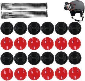 SUNMENCO 24pcs Helmet 3M Adhesive VHB Stickers & Insurance Tether Straps Action Camera Accessories kits for GoPro Hero 6 5 4 / xiao mi yi / AKASO / Sony Sports dvr