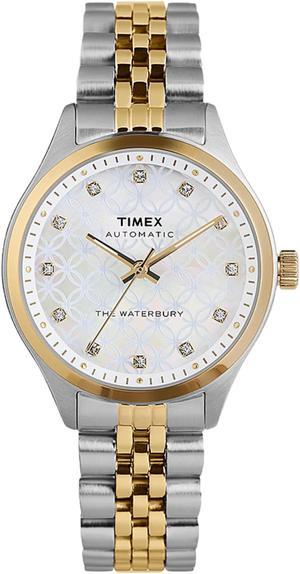 Timex Waterbury Automatic 35mm Two-Tone Bracelet Women's Watch TW2U53600VQ