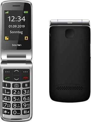 Bea-fon Silver Line SL495 Single-SIM (GSM Only | No CDMA) Factory Unlocked 2G Cell-Phone (Black Silver) - International Version