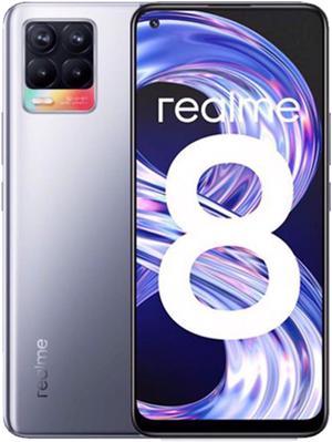 Realme 8 DualSIM 64GB ROM  4GB RAM GSM Only  No CDMA Factory Unlocked 4GLTE Smartphone Cyber Silver  International Version