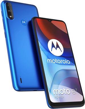Motorola Moto E7 Power DualSIM 64GB ROM  4GB RAM GSM only  No CDMA Factory Unlocked 4GLTE SmartPhone Tahiti Blue  International Version