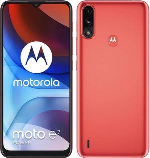 Motorola Moto E7 Power DualSIM 64GB ROM  4GB RAM GSM only  No CDMA Factory Unlocked 4GLTE SmartPhone Coral Red  International Version
