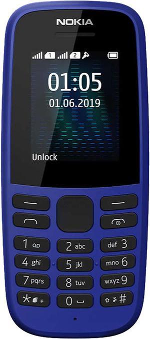 Nokia 105 (2019) Dual-SIM 4MB ROM + 4MB RAM (Only GSM | No CDMA) Factory Unlocked 2G Smartphone (Blue) - International Version