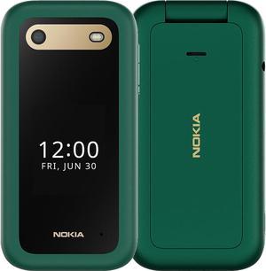 Nokia 2660 Flip DUAL SIM 128MB ROM + 48MB RAM (GSM Only | No CDMA) Factory Unlocked 4G/lte Smartphone (Lush Green)  - International Version