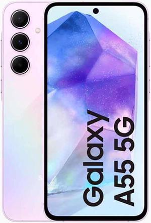 Samsung Galaxy A55 DUAL SIM 128GB ROM + 8GB RAM (GSM Only | No CDMA) Factory Unlocked 5G Smartphone (Awesome Lilac) - International Version