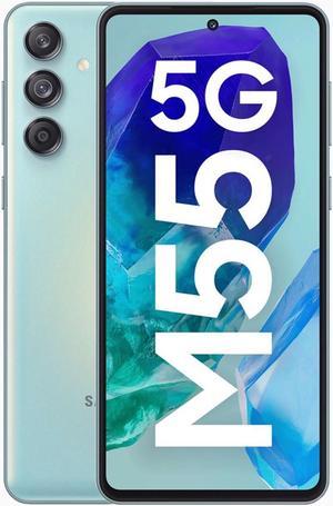 Samsung Galaxy M55 DUAL SIM 128GB ROM + 8GB RAM (GSM ONLY | NO CDMA) Factory Unlocked 5G Smartphone (Light Green)  - International Version
