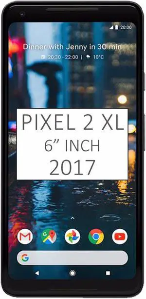 Google Pixel 2 XL (2017) 64GB G011C, 6" inch (No CDMA, GSM only) Factory Unlocked SIM-free 4G/LTE Smartphone (Just Black)