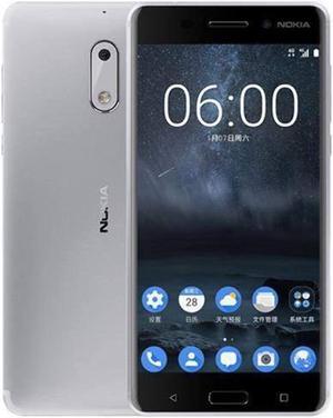 Nokia 6 SingleSIM 32GB No CDMA GSM only Factory Unlocked 4GLTE Smartphone  Silver