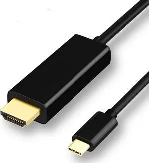 USB-C to HDMI, Aibileec 6 Feet Type C to HDMI 4K Cable, Thunderbolt 3 compatible, DP Alt Mode, Male to Male, for MacBook/ MacBook Pro/ iMac 2017/ Chromebook Pixel/ Yoga 910/ XPS 13, 1.8 M/Black