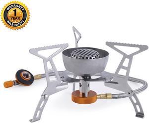 Ultralight Portable Camping Stoves Foldable Windproof Outdoor Backpacking Stove Small Camping Gas Stove Propane Butane Burner Mini Collapsible Camping Cookware Cookout Stove for Picnic Hiking