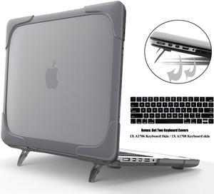 MacBook Pro 13 Inch Case 2017 & 2016 Release A1706 A1708 Shell , Coxtech Rubberized Hard Case Cover with Kickstand Keyboard Skin For Apple Macbook Pro 13" with / without Touch Bar and Touch ID - Black