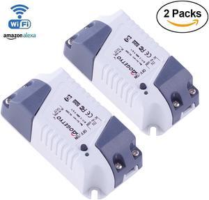 Mini Wireless Smart WIFI Switch Universal Module Timer Outlet Socket Works with Amazon Alexa Echo Google Home DIY Inteligent Home Automation 2 Packs
