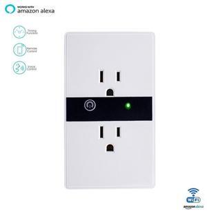 Smart WIFI Wall Outlet Plug Duplex Receptacle Switch Wireless In-Wall Plate Socket Works with Amazon Alexa Echo Google Home Remote Control Lighting Appliance