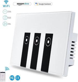Smart Switch, Werleo WIFI Smart Wall Light Switch 3 Gang Wireless in Wall Switch Glass Touch Panel Plate Compatible with Alexa Echo Google Home Remote Control Lights by Android IOS APP Timing Function