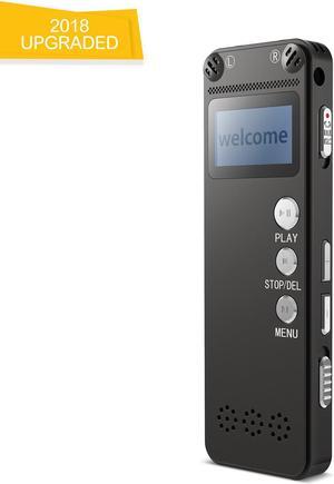 Digital Voice Recorder [2018 Upgraded Version] Audio Recorder for Lectures 8GB PCM Linear Sound Recorder with Micro USB & MP3 Player Microphone Noise Reduction --By Werleo (black Recorder)