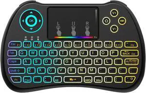 Werleo 2.4GHz Colorful Backlit Mini Wireless Keyboard with Touchpad Mouse Rechargeable Combos for PC, Laptop,Pad, Google Android TV Box PS4 PS3 Xbox and More (Upgraded Version)