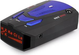 Radar Detector, Voice Alert and Car Speed Alarm System with 360 Degree Detection, City/Highway Mode Radar Detectors for Cars (Blue)
