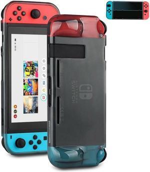 [ Nintendo Switch Protective Case With Screen Protector ] Shock Absorbing Rubberized Case For Nintendo Switch [ Screen Protector Included ]