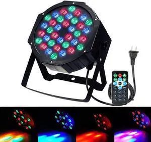 Disco Party Lights - LED Par Lights 36W DMX-512 RGB 36 LEDs Stage Lights DJ Light Sound Activated Projector Light Stage Lighting with IR Remote for Wedding Show Club Bar AC 110V-220V (1Pcs)