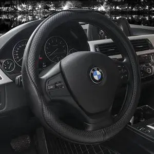 Auto Car Steering Wheel Covers Universal 15" Genuine Leather Anti Slip Odor Free