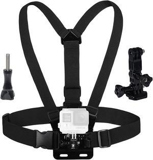 Adjustable Chest Mount Harness + 3-Way Pivot Arm for Gopro Session Hero6 Hero 4 Hero 5 Hero 3+ Hero 3 Hero 2 Hero Camera Fully Adjustable Chest Strap Suitable for Outdoor Sports