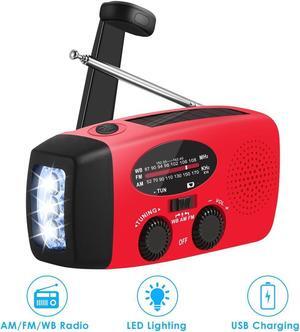 Multifunctional Solar Hand Crank Dynamo Self Powered AM/FM/NOAA Weather Radio Use As Emergency LED Flashlight and Power Bank